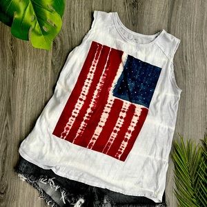 Lucky Brand USA flag tie dye shirt medium the Buckle patriotic
